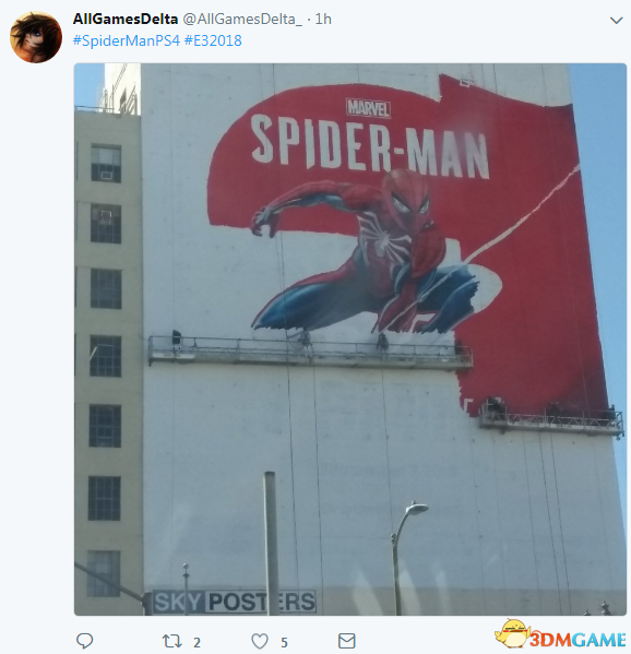 E3 2018《蜘蛛侠》巨幅墙绘曝光 蜘蛛侠帅气亮相