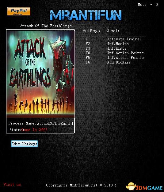 地球人侵袭 v1.06五项修改器[MrAntiFun]