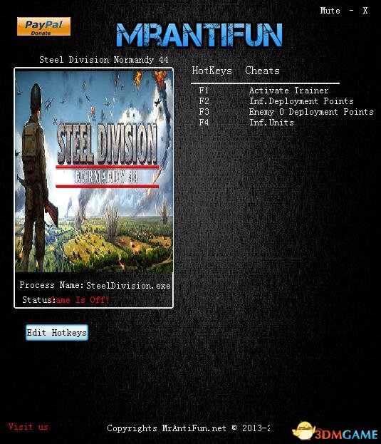 钢铁之师：诺曼底44 v300093748三项修改器[MrAntiFun]