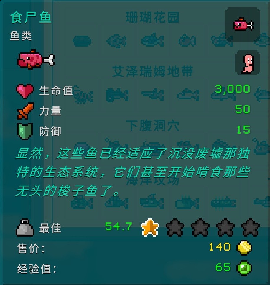 《钓鱼哥的奇妙冒险》各区域鱼类属性介绍