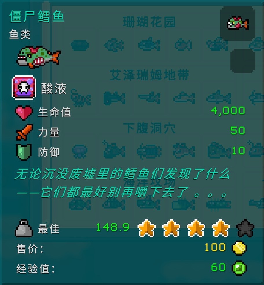 《钓鱼哥的奇妙冒险》各区域鱼类属性介绍