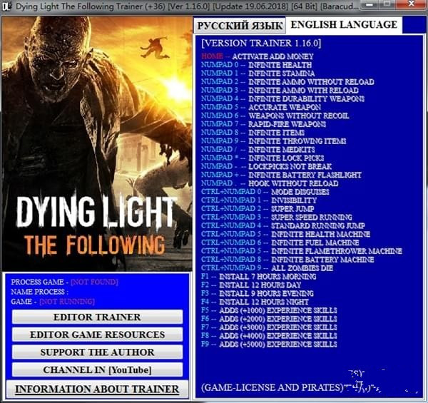 《消逝的光芒：信徒》v1.16.0增强版三十六项修改器[Baracuda]