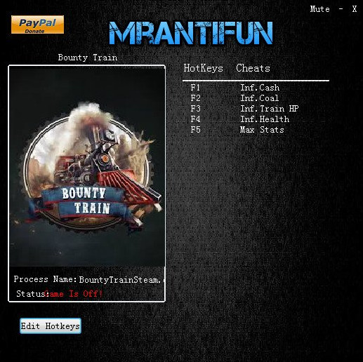 《赏金火车》V1.0.14341五项修改器[MrAntiFun]