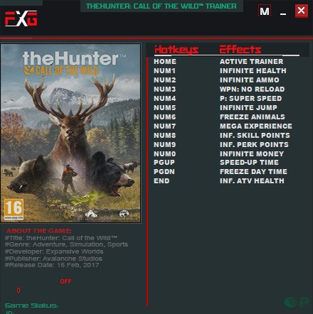 《猎人：荒野的呼唤》v1.0-v1.21十三项修改器[FUTUREX]