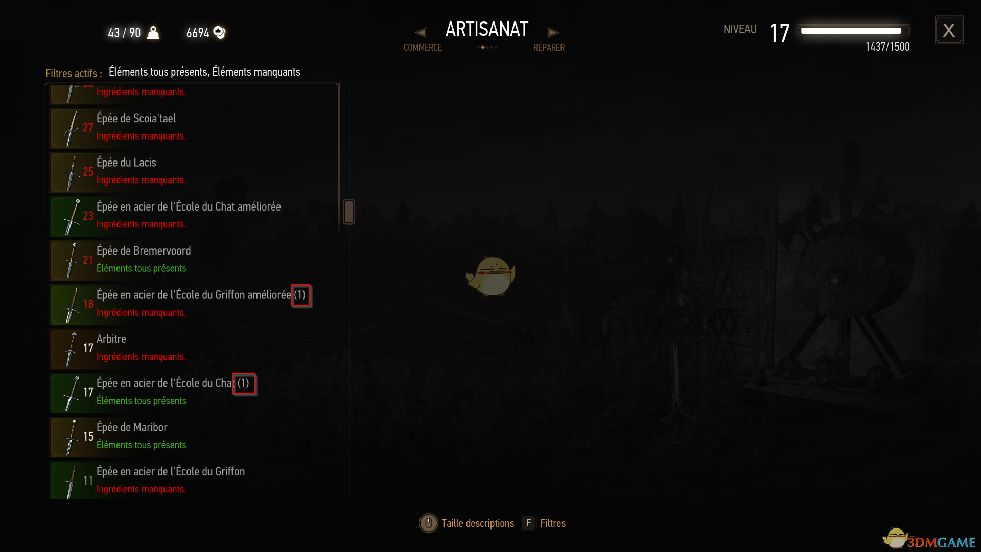 《巫师3：狂猎》材料剩余提示MOD