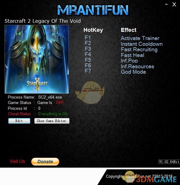 《星际争霸2：虚空之遗》v4.5.0.67188六项修改器[MrAntiFun][64位]