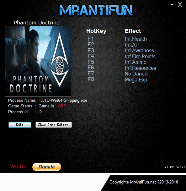 《幽灵教义》v1.0八项修改器[MrAntiFun]