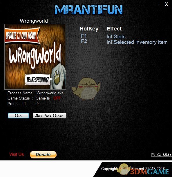 《错误世界》v1.1.1双向修改器[MrAntiFun]