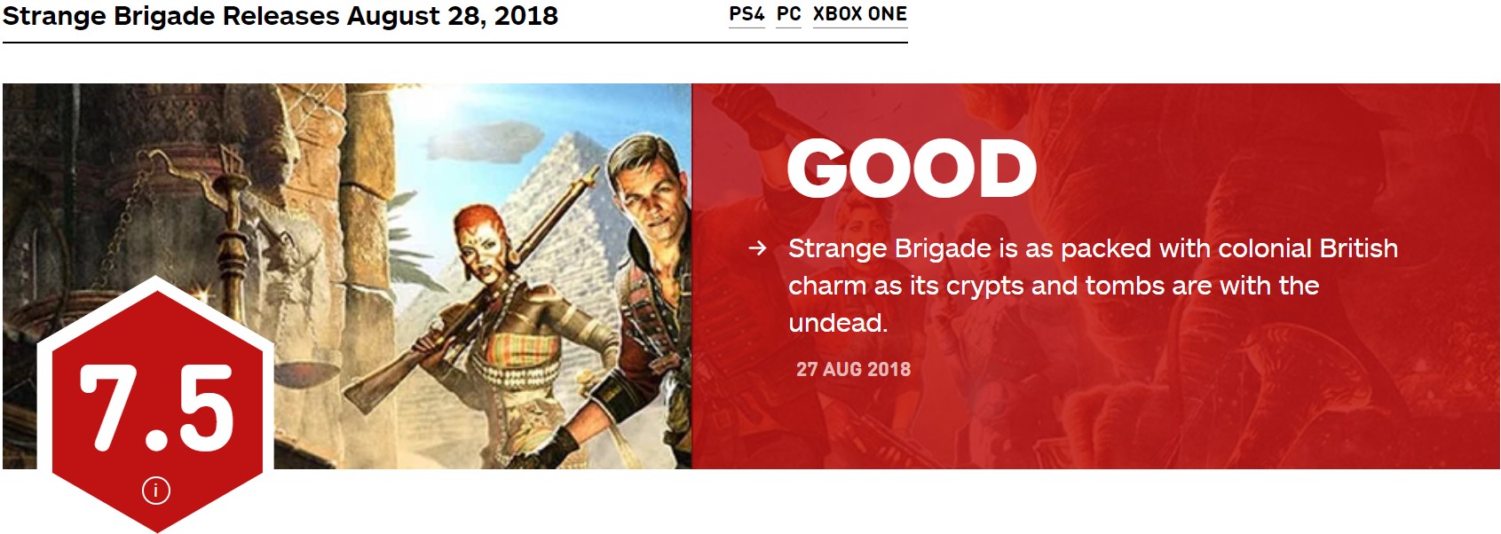 《异域奇兵》IGN 7.5分 魅力十足的第三人称射击