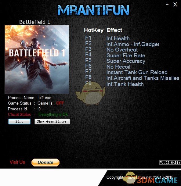 《战地1》v19699十项修改器[MrAntiFun]