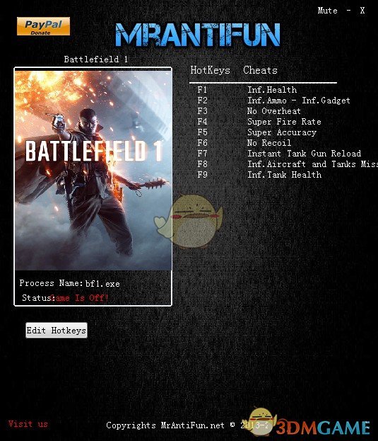 《战地1》v19008十项修改器[MrAntiFun]