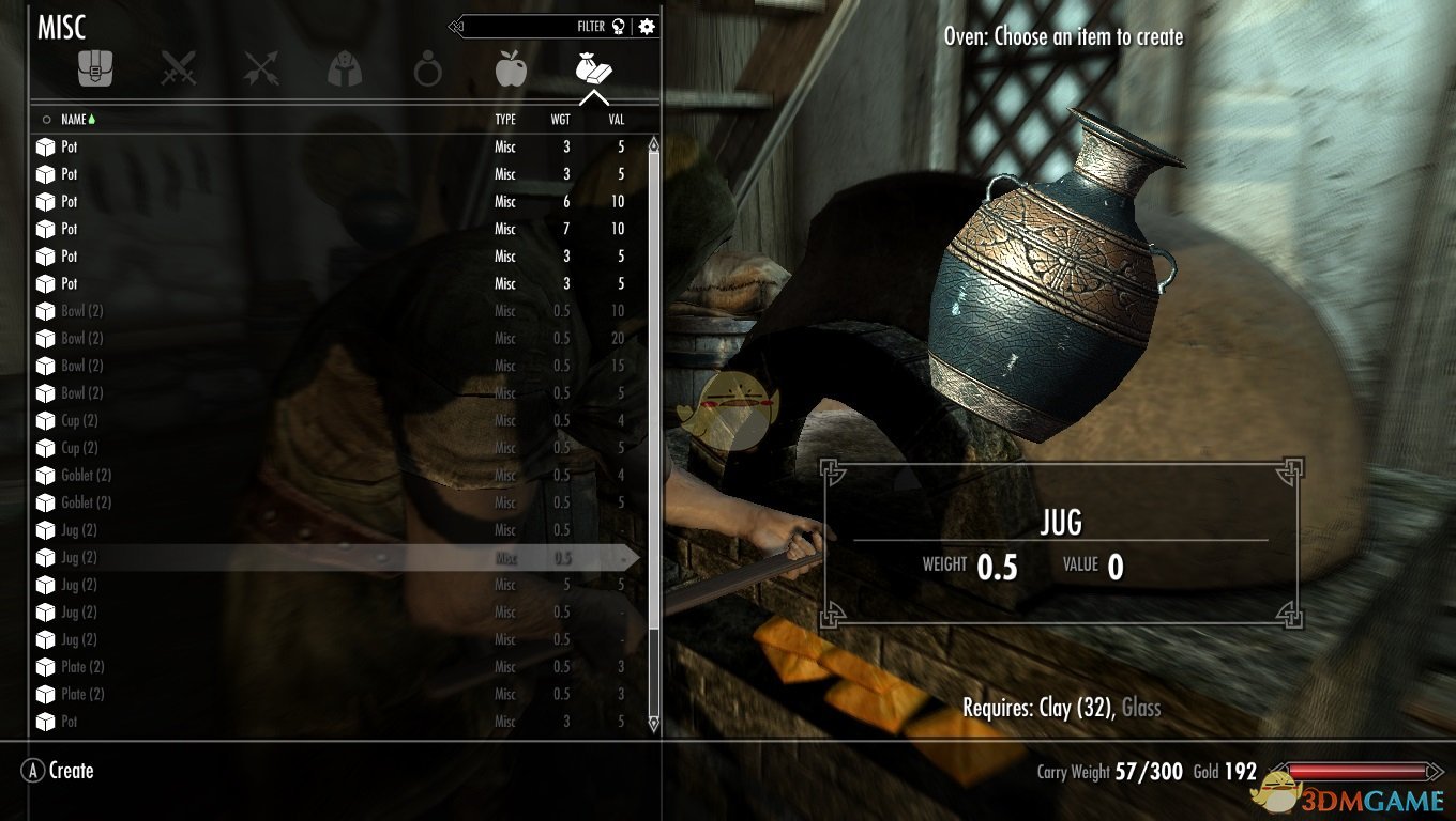 《上古卷轴5：天际重制版》陶艺制作MOD