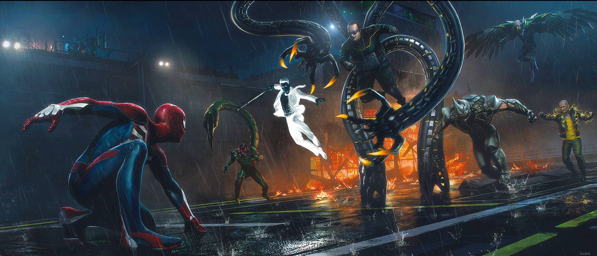 《漫威蜘蛛侠》精美艺术概念图 超级英雄激战不休