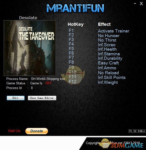 《荒无人烟》v1.1十一项修改器[MrAntiFun]
