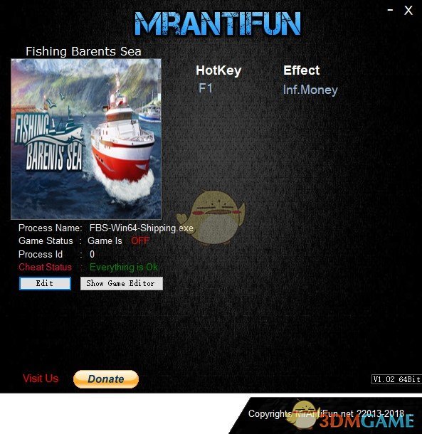 《钓鱼：巴伦支海》v1.2无限金钱修改器[MrAntiFun]