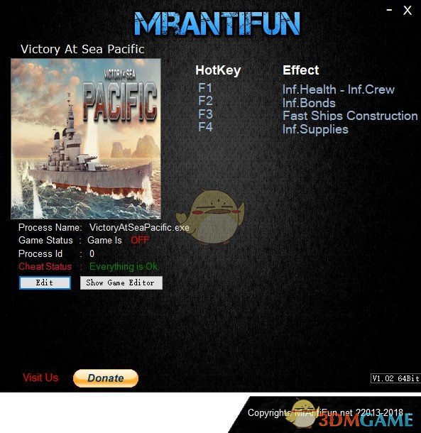 《太平洋雄风》v1.0.3四项修改器[MrAntiFun]