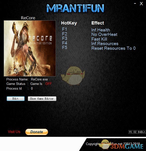 《再生核心》v1.1.7468.2五项修改器[MrAntiFun]