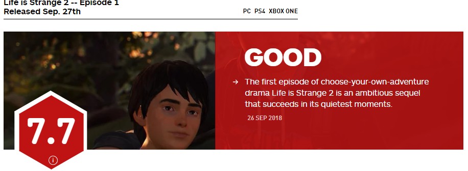 《奇异人生2》第一章IGN7.7 一部雄心勃勃续作的开篇