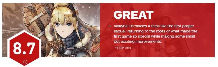 《战场女武神4》IGN8.7分 初代真正的续作