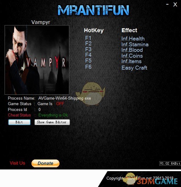 《吸血鬼》v1.03六项修改器[MrAntiFun]