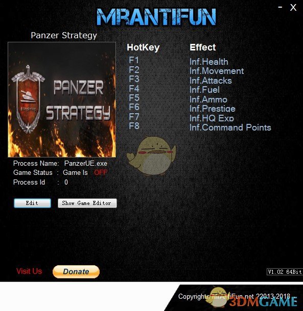 《装甲策略》v2018.10.01八项修改器[MrAntiFun]
