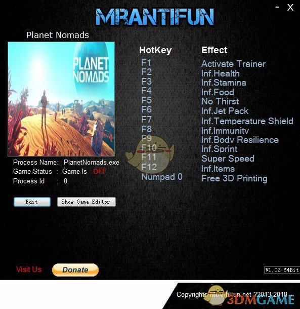 《荒野星球/星球流浪者》v0.9.5.0十二项修改器[MrAntiFun]