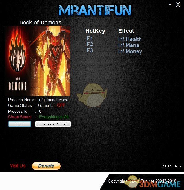 《恶魔之书》v0.98.17491三项修改器[MrAntiFun]