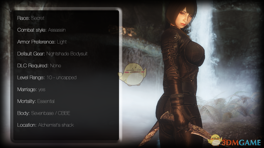 《上古卷轴5：天际》Mion黑长直女性刺客随从MOD