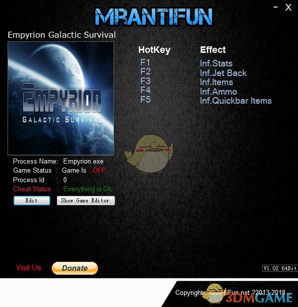 《帝国霸业：银河生存》v8.7.0.1905五项修改器[MrAntiFun]