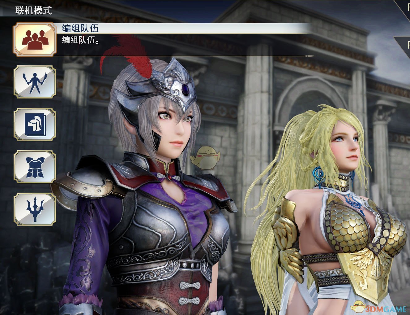 《无双大蛇3》吕绮玲传奇服装紫红银甲MOD