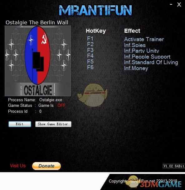 《东德情结：柏林墙》v1.5.7五项修改器[MrAntiFun]