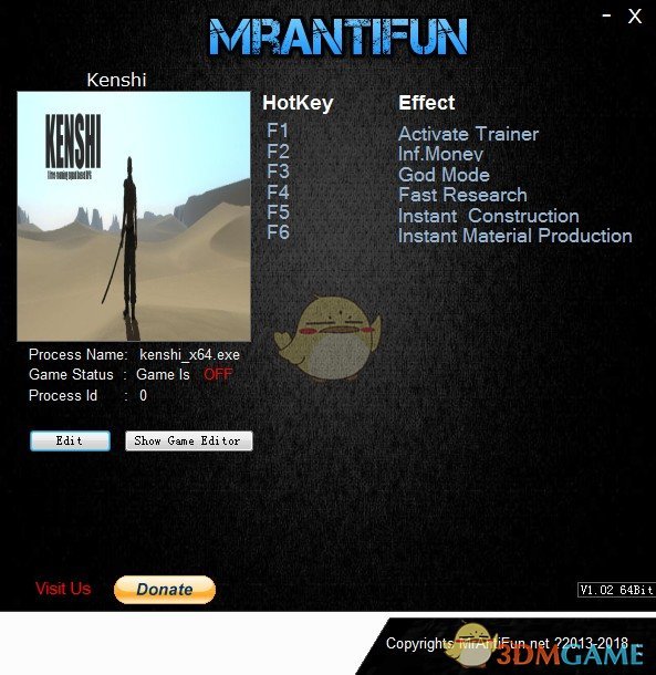 《剑士(Kenshi)》v0.99.16五项修改器[MrAntiFun][64位]