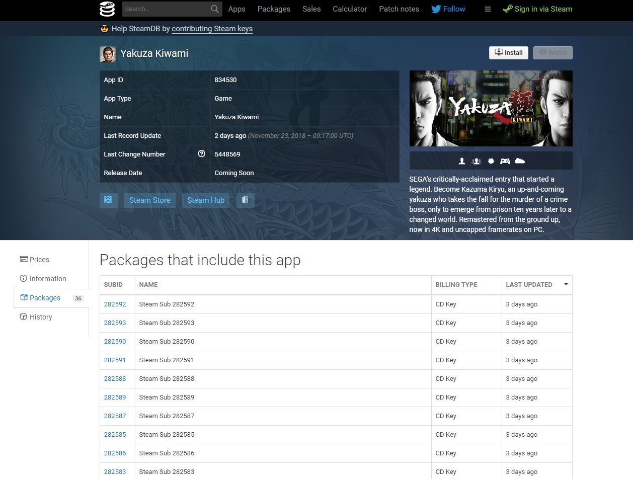 《如龙：极》现身Steam数据库 PC版即将发售