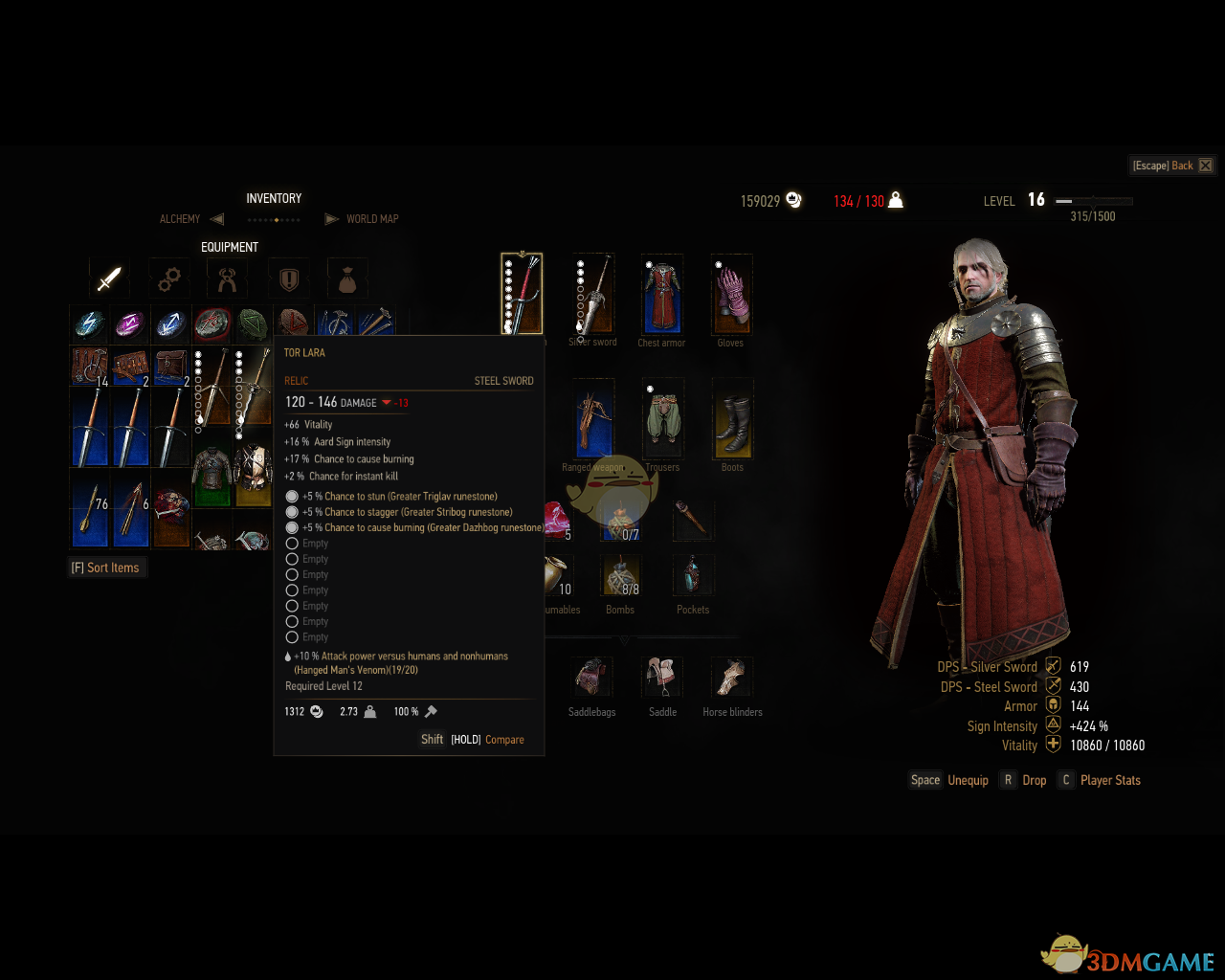 《巫师3：狂猎》遗物装备加强MOD