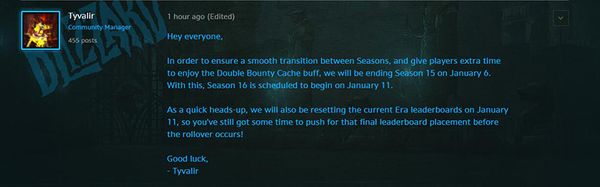 《暗黑破坏神3》第15赛季将于明年1月6日结束