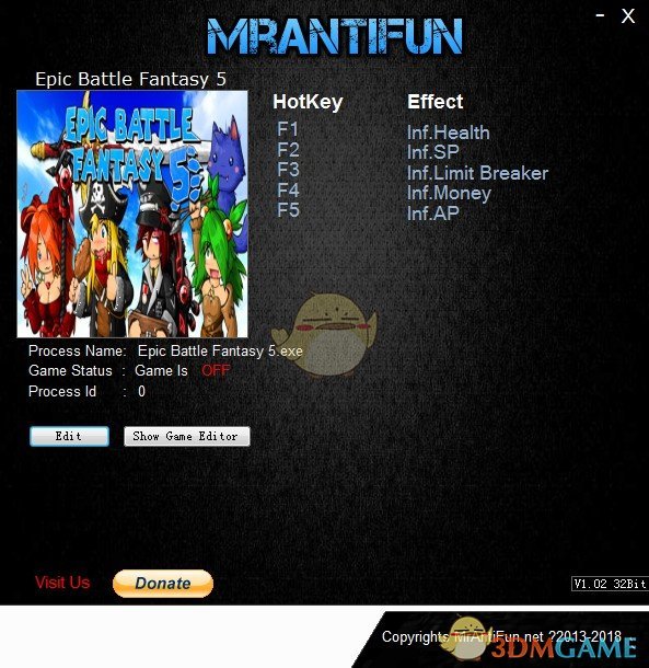 《史诗幻想5》v1.1B五项修改器[MrAntiFun]