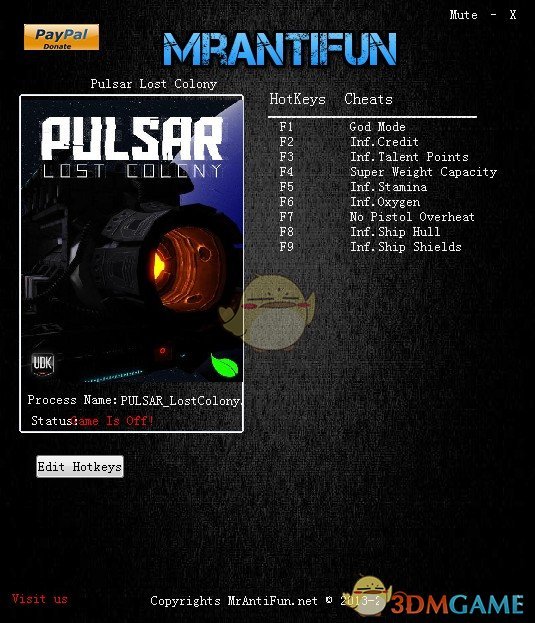 《脉冲星：失落的殖民地》Beta20.3九项修改器[MrAntiFun]