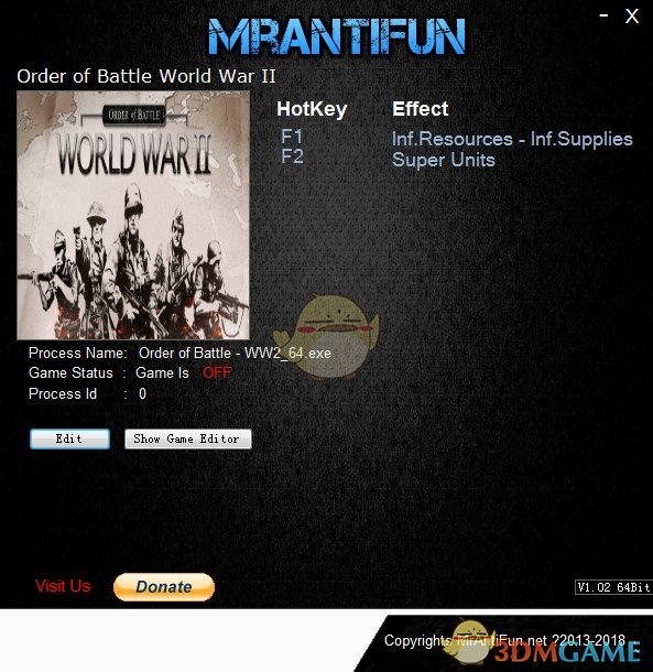 《战斗命令：第二次世界大战》v7.1.4三项修改器[MrAntiFun]