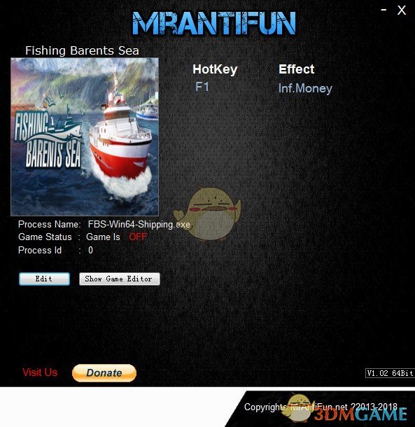 《钓鱼：巴伦支海》v1.3.2无限金钱修改器[MrAntiFun]