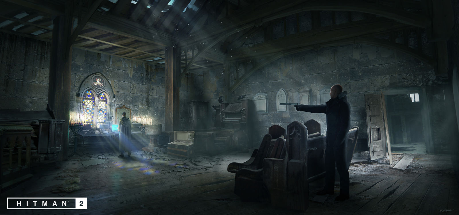 《杀手2》艺术设定图欣赏 地表最强光头刺客登场