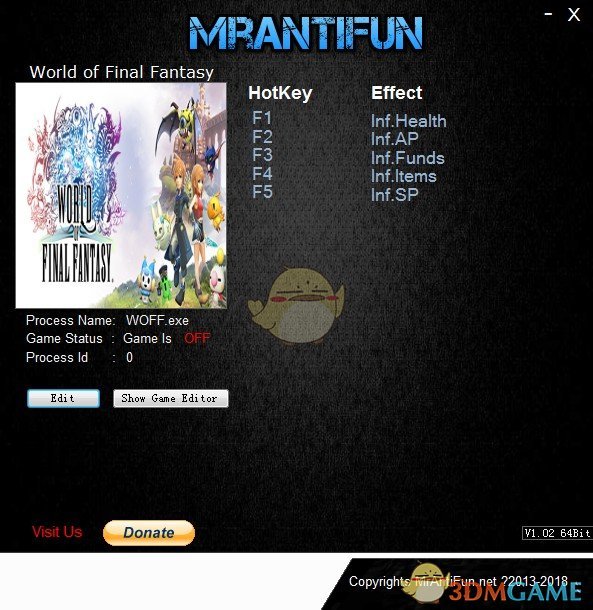 《最终幻想：世界》v1.0五项修改器[MrAntiFun]