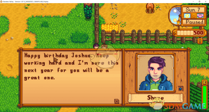 《星露谷物语》生日快乐MOD