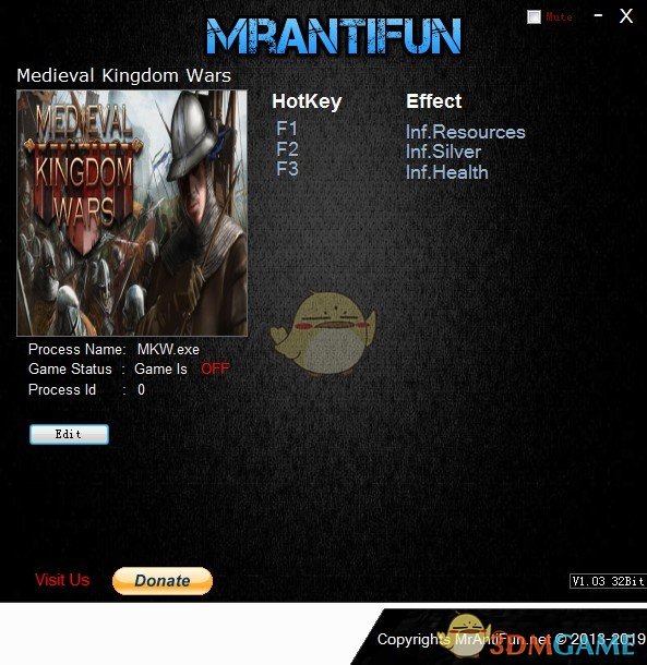 《中世纪王国战争》v1.01三项修改器[MrAntiFun]