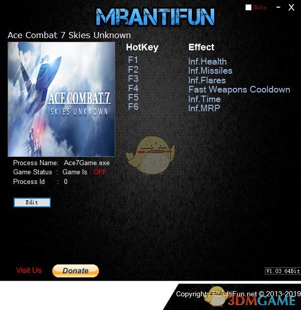 《皇牌空战7：未知空域》v1.0六项修改器[MrAntiFun]