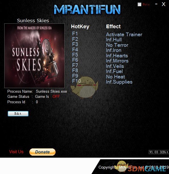 《无光之空》v1.1.9.5.08九项修改器[MrAntiFun]