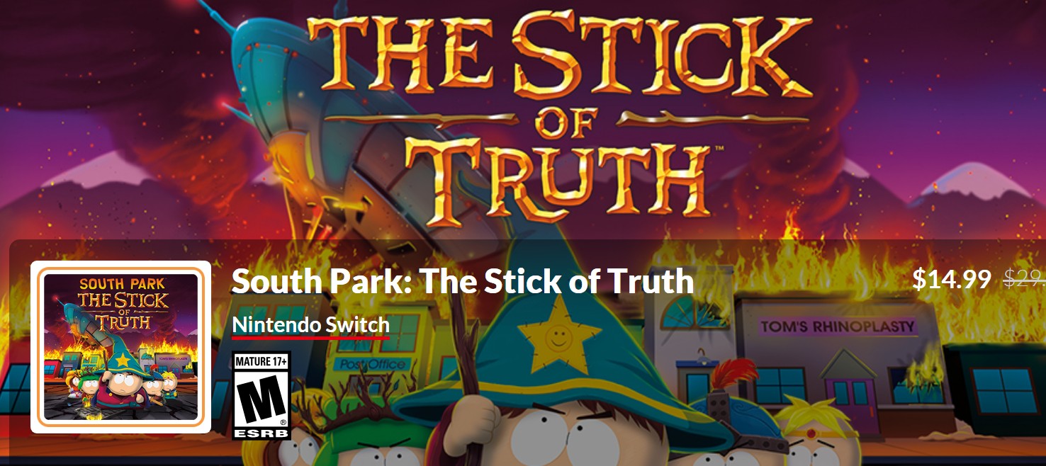 18禁游戏《南方公园：真理之杖》Switch版打折了 