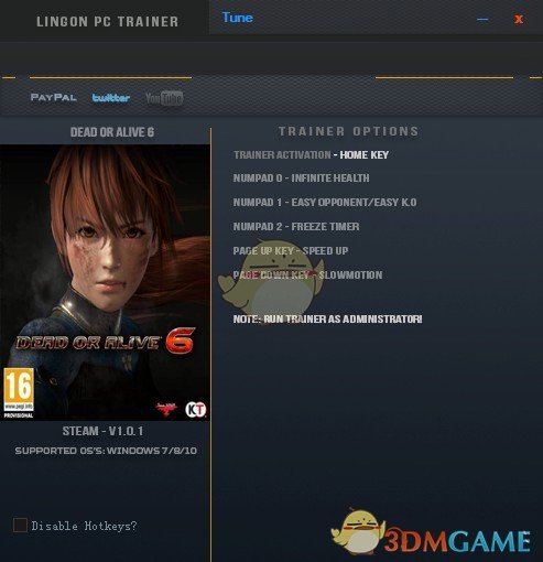 《死或生6》v1.0六项修改器[Lingon]