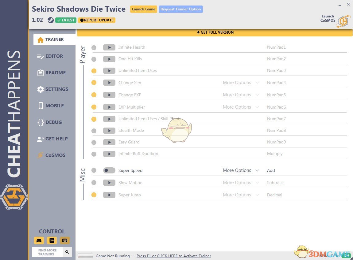 《只狼：影逝二度》v1.02十三项修改器[Cheat Happens]