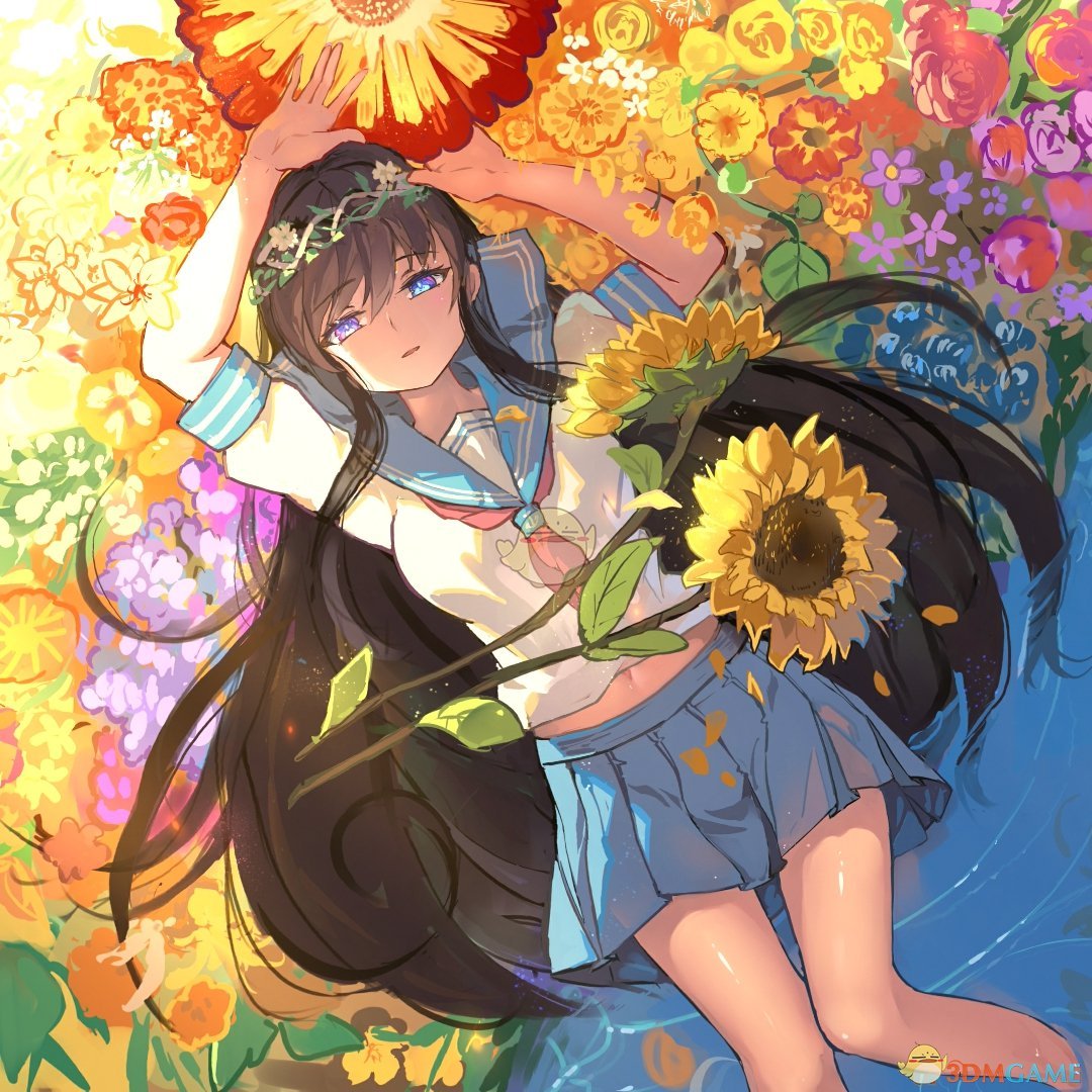 《Wallpaper Engine》坠入花中的女孩壁纸