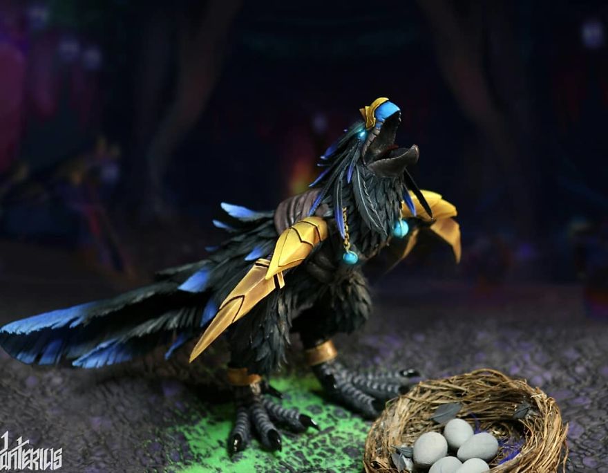 女艺术家制作《魔兽世界》生物雕塑 媲美官方手办